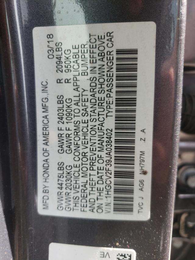 Photo 9 VIN: 1HGCV2F39JA038402 - HONDA ACCORD SPO 