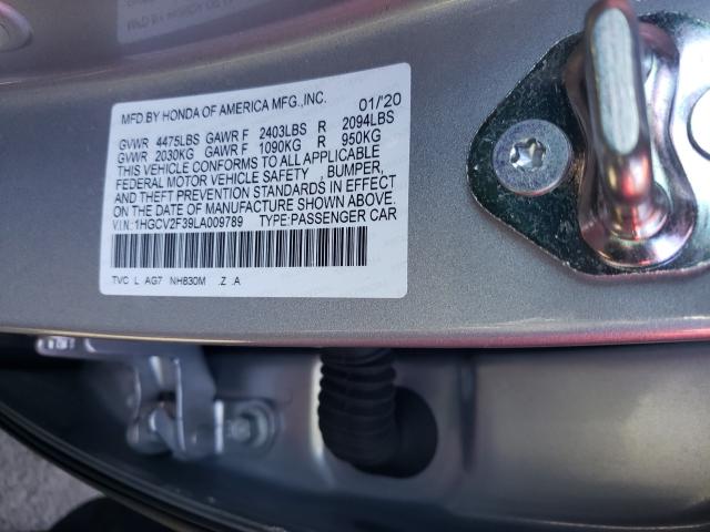 Photo 9 VIN: 1HGCV2F39LA009789 - HONDA ACCORD SPO 