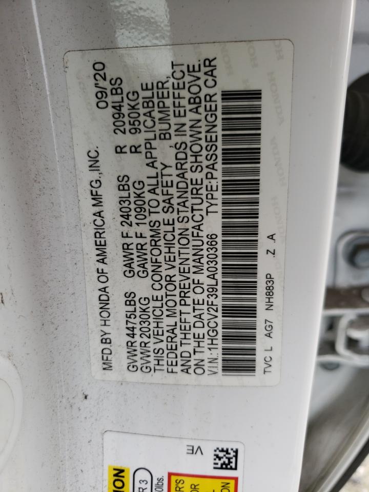 Photo 12 VIN: 1HGCV2F39LA030366 - HONDA ACCORD 