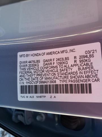 Photo 9 VIN: 1HGCV2F39MA013908 - HONDA ACCORD SPO 