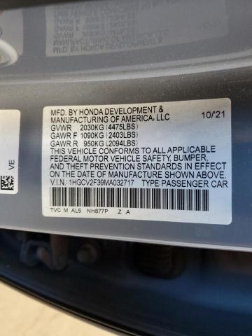 Photo 11 VIN: 1HGCV2F39MA032717 - HONDA ACCORD 