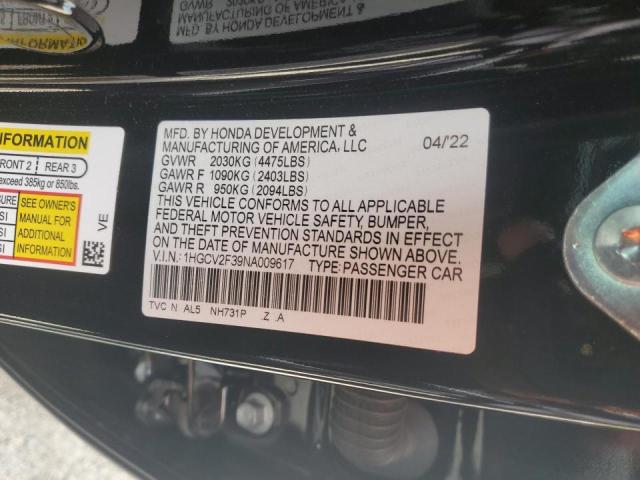 Photo 12 VIN: 1HGCV2F39NA009617 - HONDA ACCORD SPO 