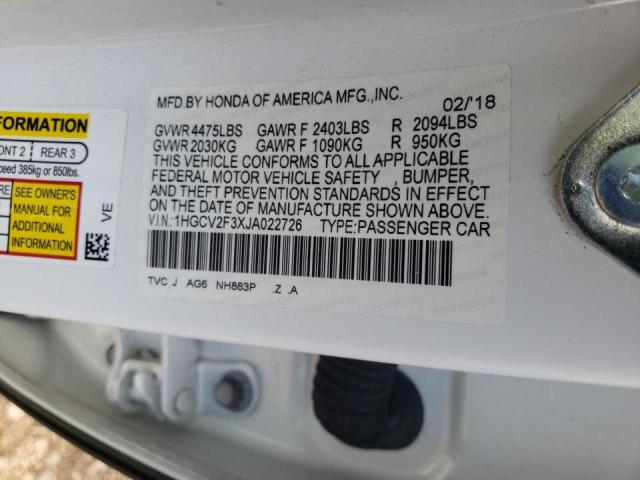 Photo 9 VIN: 1HGCV2F3XJA022726 - HONDA ACCORD 