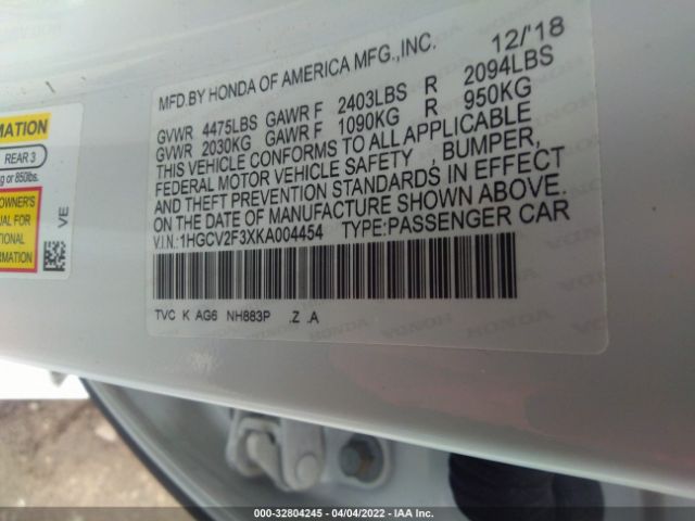 Photo 8 VIN: 1HGCV2F3XKA004454 - HONDA ACCORD SEDAN 