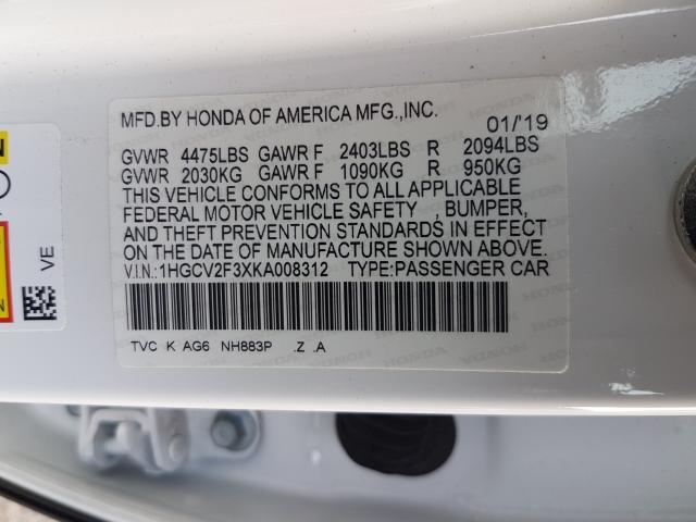 Photo 9 VIN: 1HGCV2F3XKA008312 - HONDA ACCORD SPO 