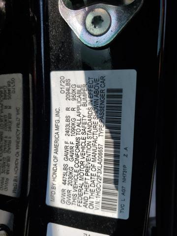 Photo 11 VIN: 1HGCV2F3XLA006657 - HONDA ACCORD 