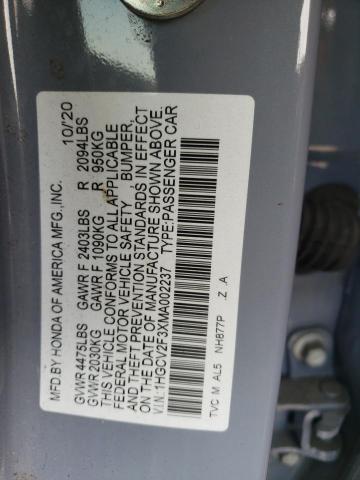 Photo 11 VIN: 1HGCV2F3XMA002237 - HONDA ACCORD 