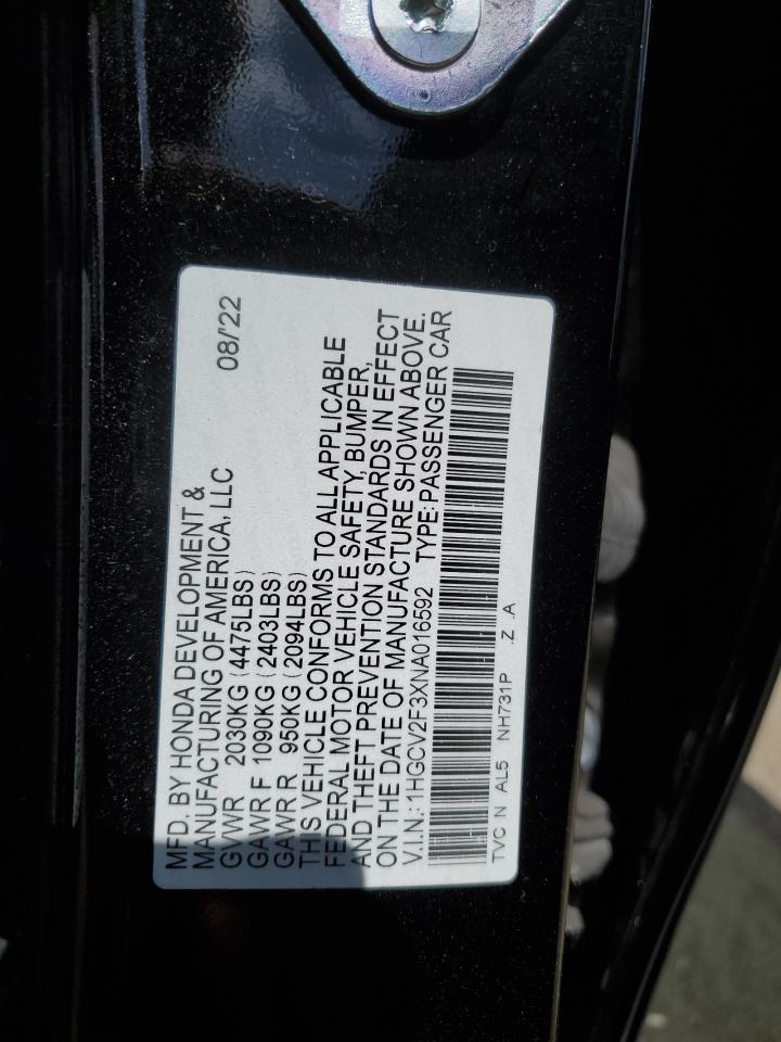 Photo 11 VIN: 1HGCV2F3XNA016592 - HONDA ACCORD 