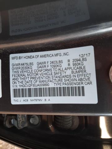 Photo 9 VIN: 1HGCV2F50JA009890 - HONDA ACCORD EXL 