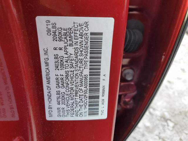 Photo 12 VIN: 1HGCV2F50LA000965 - HONDA ACCORD EXL 