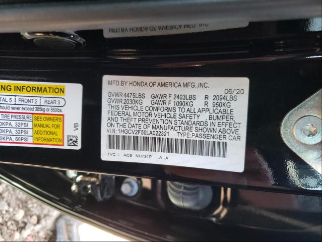 Photo 9 VIN: 1HGCV2F50LA022321 - HONDA ACCORD EXL 