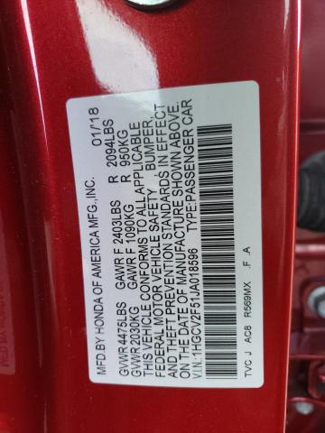 Photo 11 VIN: 1HGCV2F51JA018596 - HONDA ACCORD EXL 