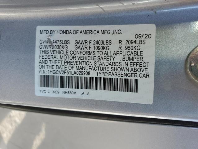 Photo 9 VIN: 1HGCV2F51LA029908 - HONDA ACCORD EXL 