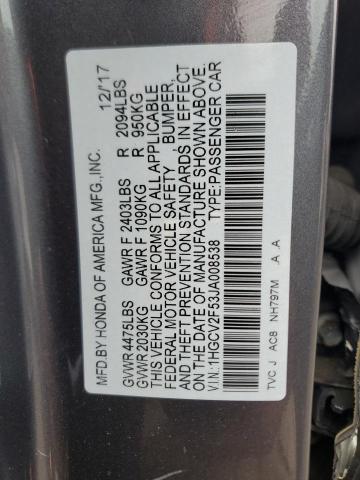 Photo 11 VIN: 1HGCV2F53JA008538 - HONDA ACCORD EXL 