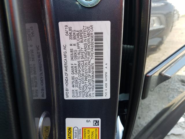 Photo 9 VIN: 1HGCV2F55KA018876 - HONDA ACCORD EXL 