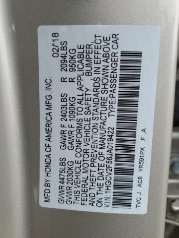 Photo 11 VIN: 1HGCV2F56JA019422 - HONDA ACCORD 