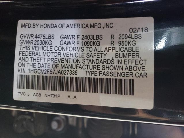 Photo 11 VIN: 1HGCV2F57JA027335 - HONDA ACCORD EXL 