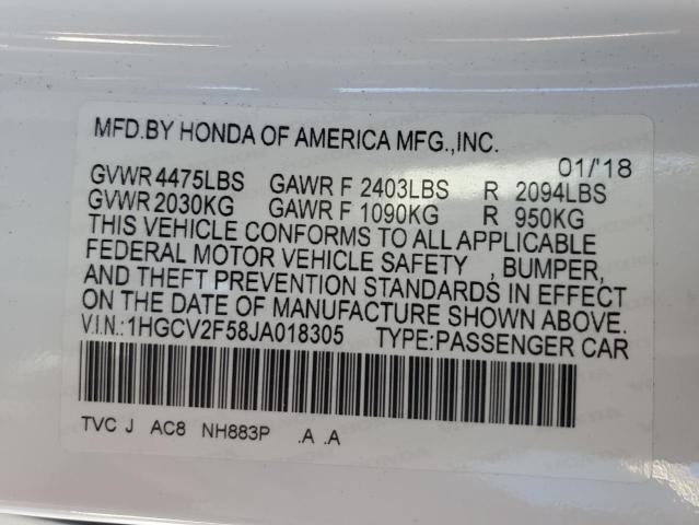 Photo 11 VIN: 1HGCV2F58JA018305 - HONDA ACCORD 