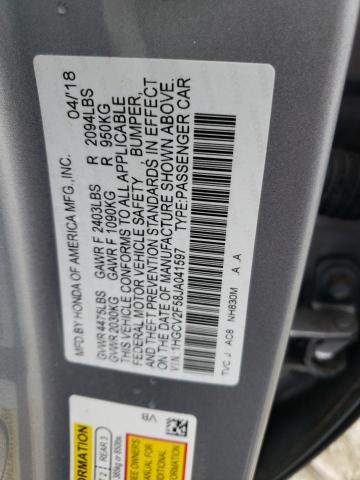 Photo 11 VIN: 1HGCV2F58JA041597 - HONDA ACCORD EXL 