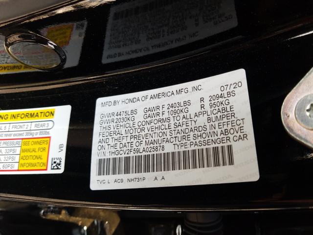 Photo 9 VIN: 1HGCV2F59LA025878 - HONDA ACCORD EXL 