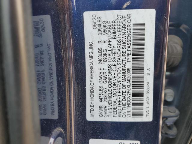 Photo 11 VIN: 1HGCV2F5XLA020009 - HONDA ACCORD EXL 