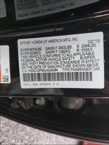 Photo 9 VIN: 1HGCV2F64JA024384 - HONDA ACCORD EXL 