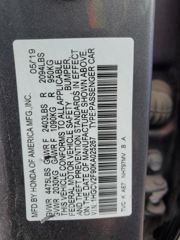 Photo 11 VIN: 1HGCV2F90KA025267 - HONDA ACCORD TOU 