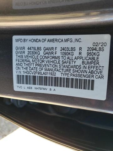 Photo 11 VIN: 1HGCV2F90LA011922 - HONDA ACCORD TOU 