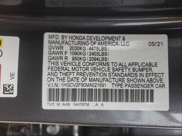 Photo 9 VIN: 1HGCV2F90MA021691 - HONDA ACCORD TOU 