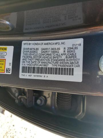 Photo 11 VIN: 1HGCV2F91JA018827 - HONDA ACCORD 