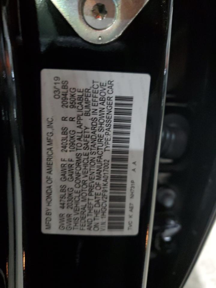 Photo 11 VIN: 1HGCV2F91KA017002 - HONDA ACCORD 