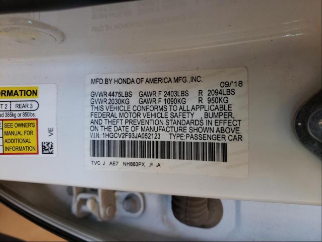 Photo 9 VIN: 1HGCV2F93JA052123 - HONDA ACCORD TOU 