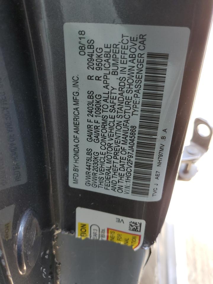 Photo 11 VIN: 1HGCV2F97JA045868 - HONDA ACCORD 