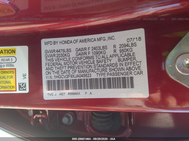 Photo 8 VIN: 1HGCV2F9XJA045623 - HONDA ACCORD SEDAN 