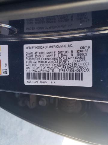 Photo 9 VIN: 1HGCV3F10KA017671 - HONDA ACCORD 