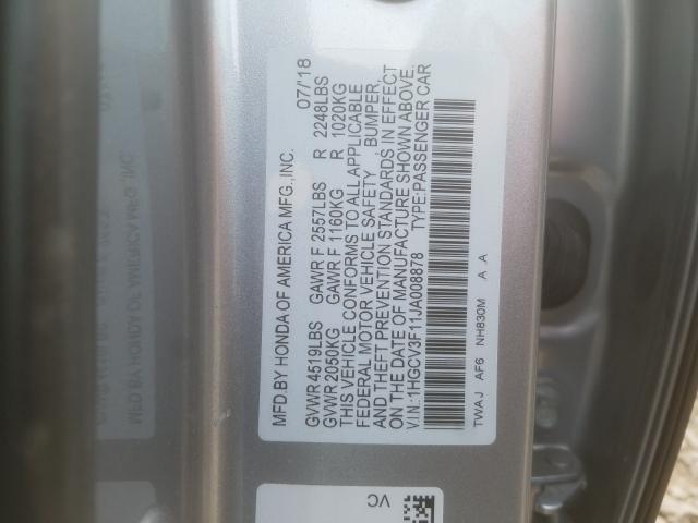 Photo 9 VIN: 1HGCV3F11JA008878 - HONDA ACCORD HYB 