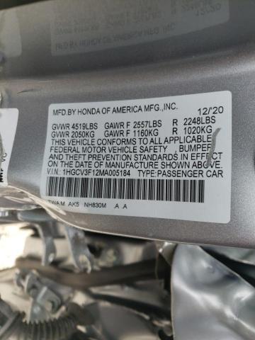 Photo 11 VIN: 1HGCV3F12MA005184 - HONDA ACCORD HYB 