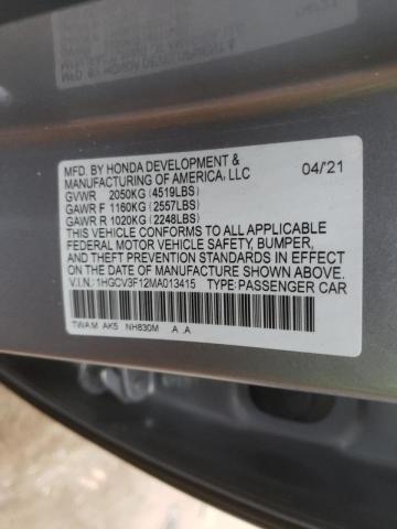 Photo 9 VIN: 1HGCV3F12MA013415 - HONDA ACCORD HYB 