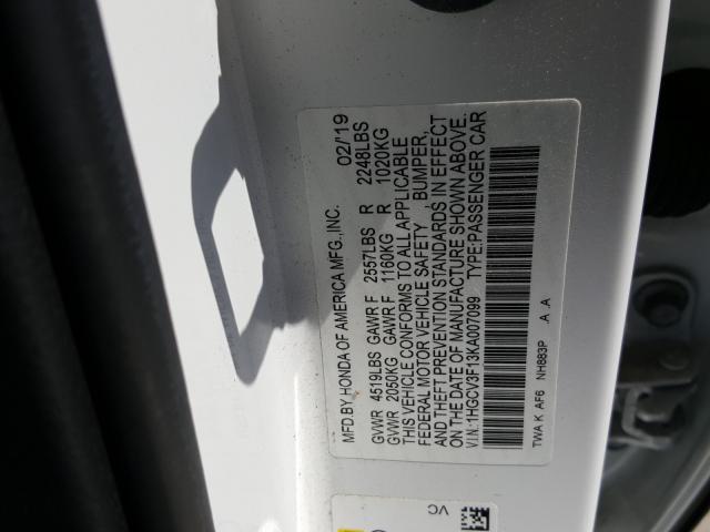 Photo 9 VIN: 1HGCV3F13KA007099 - HONDA ACCORD HYBRID 