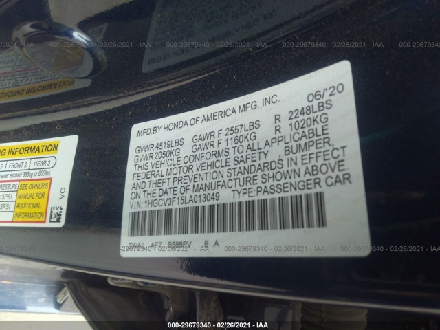 Photo 8 VIN: 1HGCV3F15LA013049 - HONDA ACCORD HYBRID 