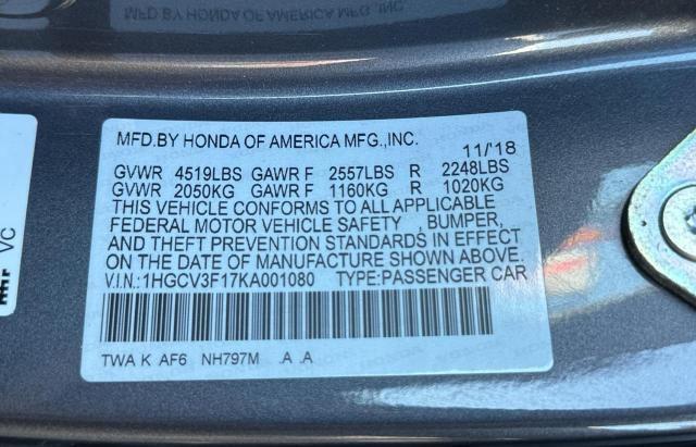 Photo 9 VIN: 1HGCV3F17KA001080 - HONDA ACCORD 