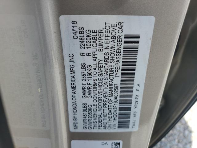 Photo 11 VIN: 1HGCV3F19JA002567 - HONDA ACCORD 