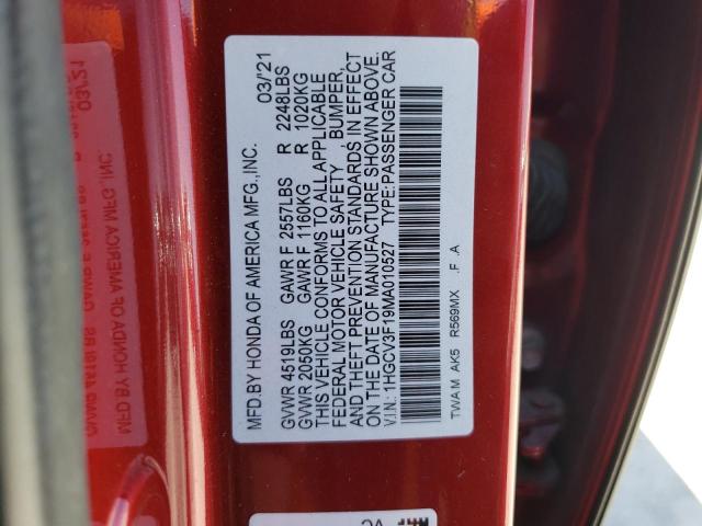 Photo 9 VIN: 1HGCV3F19MA010527 - HONDA ACCORD HYB 