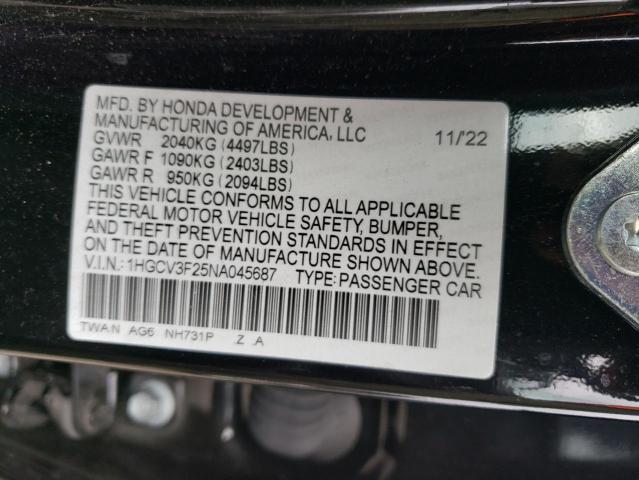 Photo 11 VIN: 1HGCV3F25NA045687 - HONDA ACCORD 