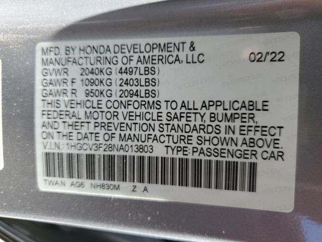 Photo 9 VIN: 1HGCV3F28NA013803 - HONDA ACCORD HYB 