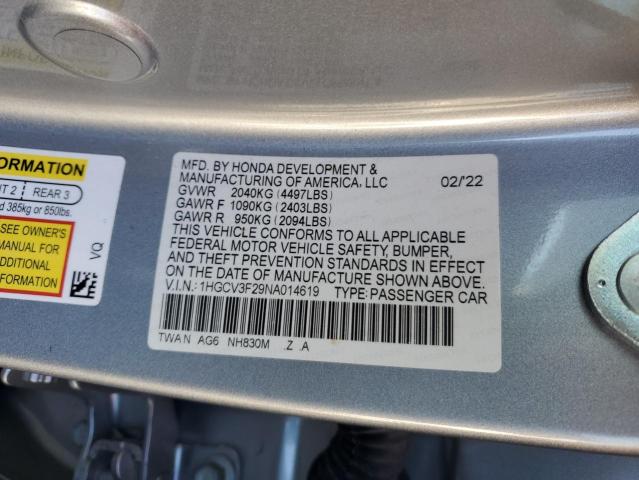 Photo 11 VIN: 1HGCV3F29NA014619 - HONDA ACCORD 