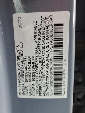 Photo 12 VIN: 1HGCV3F2XNA038685 - HONDA ACCORD 