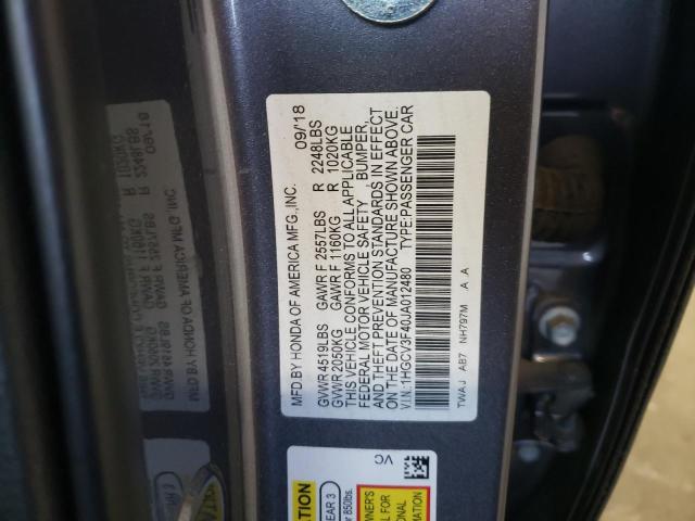 Photo 9 VIN: 1HGCV3F40JA012480 - HONDA ACCORD HYB 