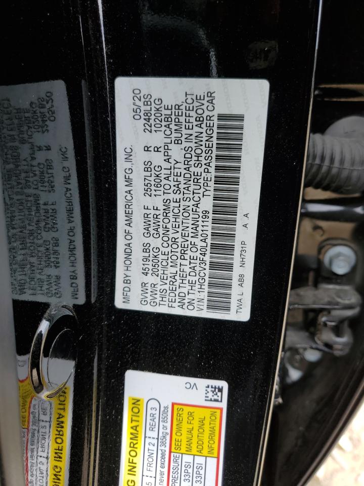 Photo 11 VIN: 1HGCV3F40LA011199 - HONDA ACCORD 