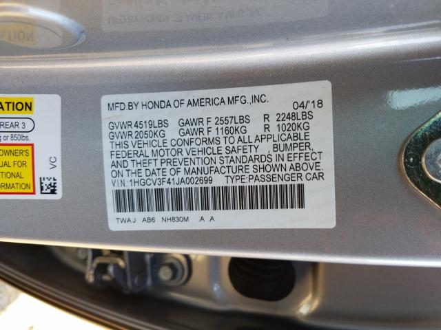 Photo 9 VIN: 1HGCV3F41JA002699 - HONDA ACCORD HYB 